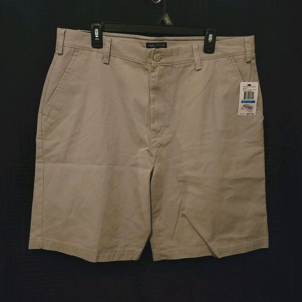 Nautica True Khaki Men's 36 Stretch Casual Walking Deck Shorts B92110 NWT